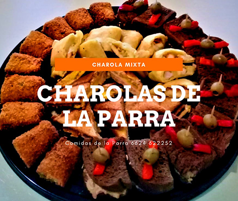 Comidas de la parra charolas